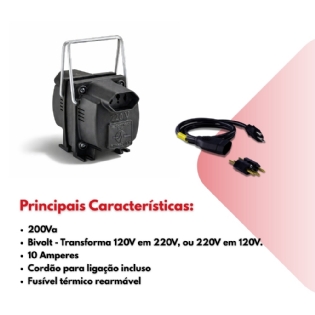Autotransformador 200VA bivolt 10 amperes 120W Force Line