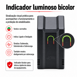 Estabilizador de energia 300VA para pc geladeira tv 110v