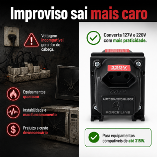 Autotransformador 1050VA Para 110V e 220V Geladeira Forno