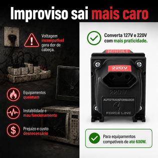Autotransformador 2000va 110V e 220V Geladeira Ar condicionado 600W