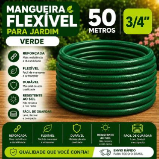 Mangueira 50 metros para Jardim Trançada 3/4 verde