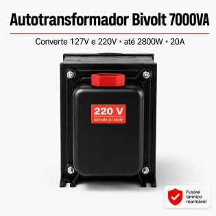 Autotransformador 7000VA bivolt 10 e 20A premium forceline