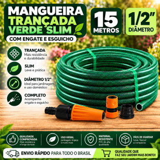 Mangueira Trancada 1/2" Vd 15M Engat+Esguicho